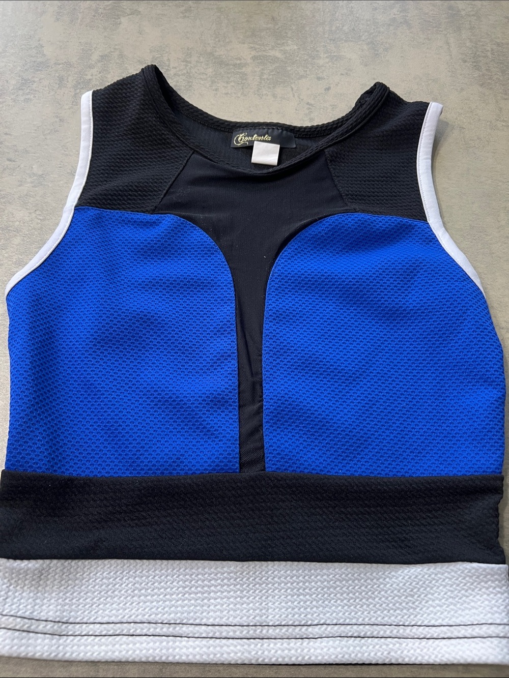 Urban Planet Blue and Black Colorblock Cropped Tank